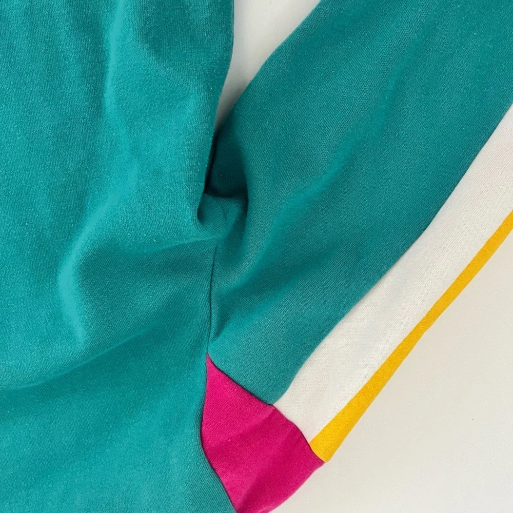 Polaroid Mens Teal Sweatshirt with Colorful Stripes clean - Picture 8 of 9